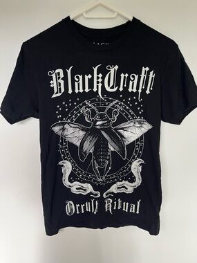 Black Craft Men’s Black Graphic Tee - Occult Ritual Design